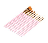 Haofy Ensemble de Pinceaux en Laine de Nylon, Haute Résistance à la Traction, pour Aquarelle, Kit de Peinture Gouache pour Artistes Débutants, 10 Pièces (101R - 10 taureaux Poudre Mate)