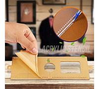 Haofy Ensemble de Pochoirs de Portefeuille en Acrylique Transparent, pour L'artisanat du Cuir, Outil de Coupe Pratique pour Hommes et Femmes, Acrylique, Taille du Matériau 46g