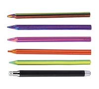 Haofy Ensemble de Porte-mines, Accessoires de Dessin Colorés pour Peindre des Graffitis, Robuste pour les Amateurs D'art, 5 Recharges de Couleurs pour Artistes, Matériau de Cire