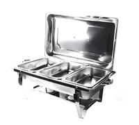Haofy Ensemble de Réchauffeur de Buffet à Chafer en Acier Inoxydable Premium, Options de Chauffage Polyvalent, Idéales pour les Buffets, Restauration Professionnelle, Frottement en Acier Inoxydable,
