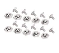 Haofy Ensemble de Rivets Hexagonaux de 10 Mm, 50 Ensembles de Rivets en Alliage de Zinc et Vis à Fente pour la Reliure Artisanale en Cuir, la Décoration de Vêtements avec Fixation (SILVER)