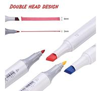 Haofy Ensemble de Stylos à Croquis Marqueurs Double Face 24 Couleurs avec Trousse à Crayons Noire pour les Besoins Artistiques, Parfait pour les Artistes et les Artisans