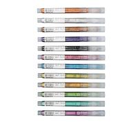 Haofy Ensemble de Stylos Marqueurs Métalliques, Stylo à Peinture Non Toxique à Paillettes, Dessin à Lignes Fines et Larges, Journal Intime, Fabrication de Cartes pour Projets Artistiques, 8 Couleurs