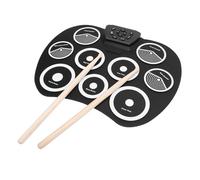Haofy Ensemble de Tampons à Tambour électronique Portable avec 10 Rythmes Kit de Tambour enroulé pour Adultes, 9 Oreillers D'entraînement 3,5 Mm Jack Pad avec Haut-parleur pour Connexion MIDI