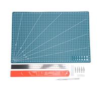 Haofy Ensemble de Tapis de DéCoupe A3 Antidérapant avec Coupe Artisanale et Règle de Mesure pour Projets de Scrapbooking sur Papier D'art 5 Lames de Rechange