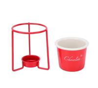 Haofy Ensemble de Tasses à Fondue au Chocolat, Tasse Fondante en Céramique avec Fourchettes, Parfaite pour les Fêtes et les Rassemblements (rouge)