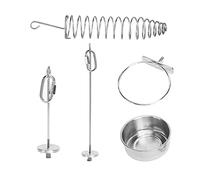 Haofy Ensemble de Tasses de Nourriture pour Perroquets en Acier Inoxydable, Mangeoire à Oiseaux Durable, Jouet de Recherche de Nourriture pour Perroquets, Perruches, Tourtereaux, Joues Vertes, 4