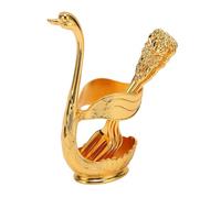 Haofy Ensemble de Vaisselle à café avec Support de Base de Cygne Innovant Ensemble de Vaisselle à Base de Cygne en Métal Robuste avec 6 Fourchettes Faciles à Nettoyer, Parfait pour les Photos du thé