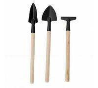 Haofy Ensemble D'outils à Main de Jardin Miniatures, Manche en Bois, Truelle en Métal, Râteau pour Jardin Féerique, Pelle de Plantation de bonsaï, Bord Lisse et Poli pour Plantes (3PCS)