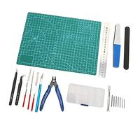 Haofy Ensemble D'outils de Modelage Bricolage, Kit D'artisanat Durable avec Règle de Ciseaux et Couteau pour Les Amateurs de Modèles Mousse Plastique Métal