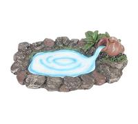 Haofy Étang de Jardin Miniature Peint à la Main avec des Détails Riches, Matériau en Résine Durable, Parfait pour la Décoration Intérieure/extérieure, 16,5 Cm de Long.