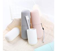 Haofy Étui à Brosse à Dents de Voyage de 3,5 Pouces, Taille Compacte avec Conception d'engrenage Antidérapante, Couvercle Anti-poussière, Tasse Portable pour les Voyages à Domicile, les Petites