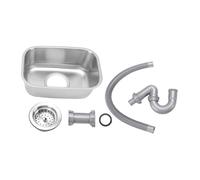 Haofy Évier de Cuisine Compact à Cuve Unique, en Acier Inoxydable 304, avec Kit de Vidange, Finition Brossée, pour Camping-car, Bateau, Yacht, Voiture