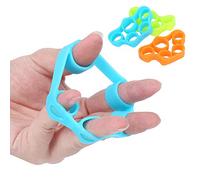 Haofy Exerciseur de Doigts pour Renforcer la Poignée, pour Guitaristes, Pianistes et Batteurs, pour Grimpeurs, Bleu, Orange, Vert, 3 Pièces