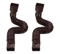 Haofy Extensions de Descente de Gouttière Conception Pliable et Résistante à la Corrosion pour des Installations Personnalisées 2 Tuyaux Souples Inclus (Brown)