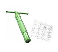 Haofy Extrudeuse D'Argile en Acier Inoxydable Vert avec Divers Modèles pour la Décoration de Gâteaux, Outils en Argile Polymère, Extrudeuse de 6,5" pour Artistes et Boulangers
