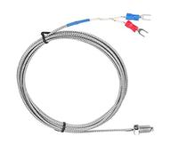 Haofy Fil de Capteur de Température à Réponse Rapide pour Thermocouple de Type K 0-400 ℃ pour les Travailleurs de L'industrie, Acier Inoxydable et Fibre de Verre 1m (2M)