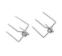 Haofy Fourchettes de Broche de Rôtissoire, 2 Pièces de Broches de Rôtissoire pour Gril Barbecue, Remplacement de Fourches à Viande en Acier Inoxydable, Adaptées aux Tiges de Broche de Rôtissoire