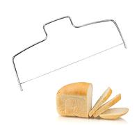 Haofy Gâteau en Acier Inoxydable, couche Réglable, Outil de Cuisson avec Conception en Arc pour Trancher Facilement le Gâteau, Outil de Cuisson Pratique, Granulés Colloïdaux Blancs en PVC (Un fil)