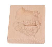 Haofy Gingerbread - Forme du Tampon de Presse de la Compensation en Bois de Hêtre avec une Lisse pour une Libération Facile, pour les Biscuits et les Muffins, le Design Léger (Père Noël)