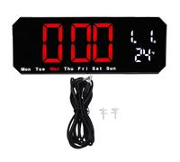 Haofy Grande Horloge Murale Numérique, Affichage Multifonctionnel à Gradation Automatique, Réveil Numérique pour Salon, Chambre à Coucher, Cuisine, Bureau, Garage, Salle de Sport,