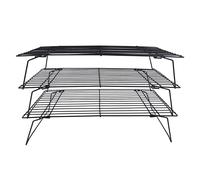 Haofy Grille de Cuisson en Fer de 13 Pouces Empilable à Trois Niveaux avec Pieds Pliables, Grille de Refroidissement Antiadhésive pour la Maison, Les Fêtes en Camping-Car, Outil de Refroidissement de