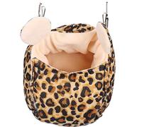 Haofy Hamac pour Furet, Nid Confortable en Coton pour Petits Animaux de Compagnie, Lit Suspendu en Flanelle Douce, Motif Léopard, 5,5 X, X 6,3 Pouces, Cage Légère de 4,2 Onces, Cachette pour