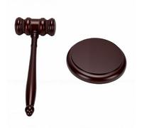 Haofy Hêtre Maillet de Tribunal avec Base Bloc Sonore (Marteau avec socle) | Marteau Judiciaire Professionnel de 9,84 Pouces, Mouvement de Balancement équilibré pour Procès Civils et Pénaux,