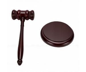 Haofy Hêtre Maillet de Tribunal avec Base Bloc Sonore (Marteau avec socle) | Marteau Judiciaire Professionnel de 9,84 Pouces, Mouvement de Balancement équilibré pour Procès Civils et Pénaux,