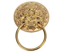 Haofy Heurtoir de Porte en Laiton Massif de 8,9 Cm avec Motif Tête de Antique - Anneau de Traction pour Armoires de Jardin et Portes en Bois, Décoration d'intérieur Vintage, Installation Facile