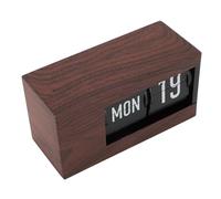 Haofy Horloge à Bascule à la Mode, étagère de Bureau Unique, Calendrier Numérique, pour Décoration de Bureau, Piles Intégrées (Grain de Bois)