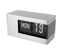 Haofy Horloge à Bascule à la Mode, étagère de Bureau Unique, Calendrier Numérique, pour Décoration de Bureau, Piles Intégrées (Silver)