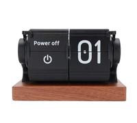 Haofy Horloge à Bascule Automatique Alimentée par Batterie, Affichage de L'heure avec Câble USB, Ornement de Bureau Moderne (Black)