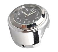 Haofy Horloge de Guidon de Moto, Montre Analogique en Alliage d'aluminium chromé avec Cadran Fluorescent, Mouvement à Quartz étanche, Ajustement Universel pour Guidon de 22 Mm à 25 Mm, Vibration