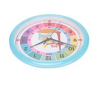 Haofy Horloge Murale à Quartz Ronde Silencieuse en Plastique Moderne de 12 Pouces pour Le Salon - Horloge d'apprentissage pour Enfants avec Chiffres Colorés pour Chambre à Coucher, Salle de Classe,