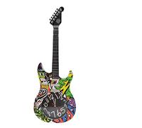 Haofy Horloge Murale de Guitare, Conception de Guitare Réaliste, Chronométrage Précis, Décor Musical Unique pour la Maison ou Le Studio (Guitare 5680CC avec Support)