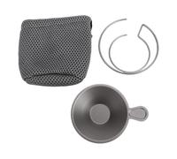 Haofy Infuseur à thé en Titane Réutilisable à Mailles Fines 11,6 X 8,5 Cm avec Support pour Infusion de thé en Feuilles Gongfu, Passoire à café Portable pour Verser sur Aucun Filtre en Papier
