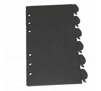 Haofy Intercalaires à Feuilles Mobiles A6, Pages de Séparation en Plastique PP à 20 Trous avec Index de Fruits, Surface Lisse et Languettes de Traction, pour Planificateur Scolaire, Journal, (BLACK)
