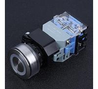 Haofy Interrupteur à Bouton-poussoir Industriel avec Lumière Bleue, Diamètre D'installation de 30 Mm, Excellente Performance, Méthode de Contact de Réinitialisation pour les Ouvriers D'usine