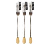 Haofy Interrupteur à Chaîne pour Ventilateur de Plafond 250 V 125 V 3 A 6 A en Métal Antirouille avec Longue Durée de Vie pour Plafonnier, Applique Murale, Remplacement de Lumière de Ventilateur