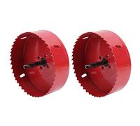 Haofy Jeu de Scies-cloches Bimétalliques en Acier Rapide M42 pour des Ouvertures de Trous Précises, Adaptées à L'acrylique, aux Feuilles de Fer et Plus, 3,1 à 4,5 Pouces, 2 Forets (105MM)