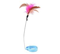 Haofy Jouet à Collier en Plumes de Chat Réglable, Flexible avec Cloche, Jeu d'intérieur, Connecteur Rotatif à 360 Degrés, Idéal pour Les Chats (Blue)