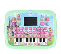 Haofy Jouet d'apprentissage en Espagnol éducatif avec variété de Modes d'apprentissage, Pratique de Piano, Matériel Sûr, pour Apprendre en Déplacement - Mini Tablette électronique (Green)