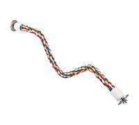 Haofy Jouet élastique en Corde de Coton coloré pour Perchoir Debout, Perchoir en Corde de Perroquet, Soulagement des Oiseaux Stressés, Jouet en Métal Flexible pour Oiseaux en Bonne santé
