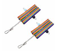 Haofy Jouets pour Perroquets, 2 Pièces, Jouet à Mâcher en Bois pour Oiseaux, Accessoires pour Cage, Fournitures pour Perruches Calopsittes, Perroquets, Perruches, Rat