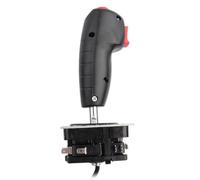 Haofy Joystick de Vol 8 Voies avec Gâchette et Bouton de Tir Supérieur, Construction en Métal et Plastique, Contrôle Anti-friction Haute sensibilité pour Jeux d' et Simulateurs de Vol, Noir et Rouge