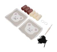 Haofy Kit de Crochets à Loquet avec Motif d'ours pour Sous-verres de Tasse, Ensemble d'Artisanat en Fil Résistant à la Chaleur pour la Décoration de la Maison, de Bricolage, Artisanat 'hiver