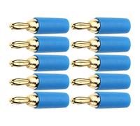 Haofy Kit de Fiche Banane Mâle à Souder en Laiton plaqué or Robuste de 2,5 Mm pour une utilité élevée, Outil de Connecteur Banane 10 Pièces pour Prise Conventionnelle (BLUE)