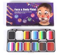 Haofy Kit de Peinture Faciale Professionnelle 30 Couleurs Activées à L'eau pour le Visage et le Corps, Peintures Hypoallergéniques pour Artistes de Fête D'Halloween - Sûr et Non Toxique pour (avec 2