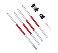 Haofy Kit de Prisme D'arpentage Robuste Universel à Prisme à 360 Degrés avec Poteaux pour L'arpentage GRZ101 pour Métro, Chemin de Fer